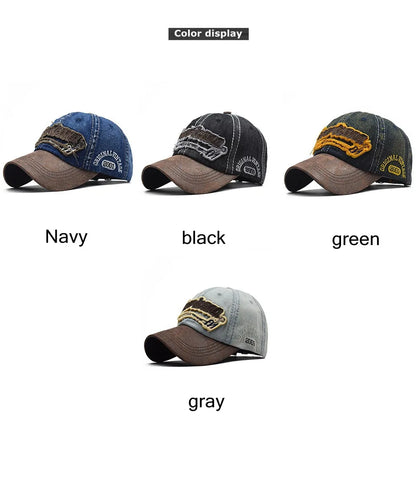 CNTANG Summer Denim Baseball Cap Men's Fashion Embroidered Letter Cotton Caps Snapback Men Outdoor Casual Hip Hop Hat Adjustable