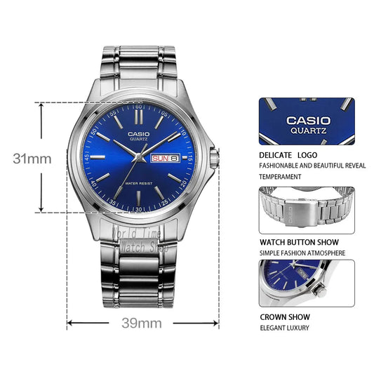 Casio watch men simple Week Calendar Waterproof quartz men watch Business Casual Style
