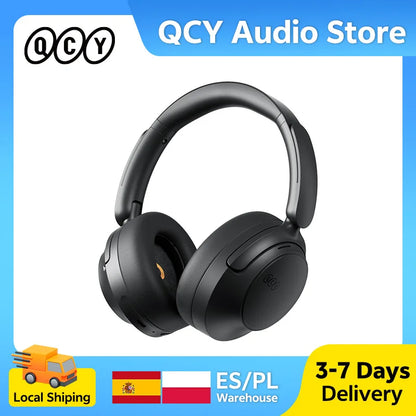Auscultadores Over-Ear QCY H3S ANC Bluetooth 6.0 – Áudio Espacial Hi-Res LDAC, Cancelamento de Ruído Adaptativo -56dB, Auscultadores Sem Fios