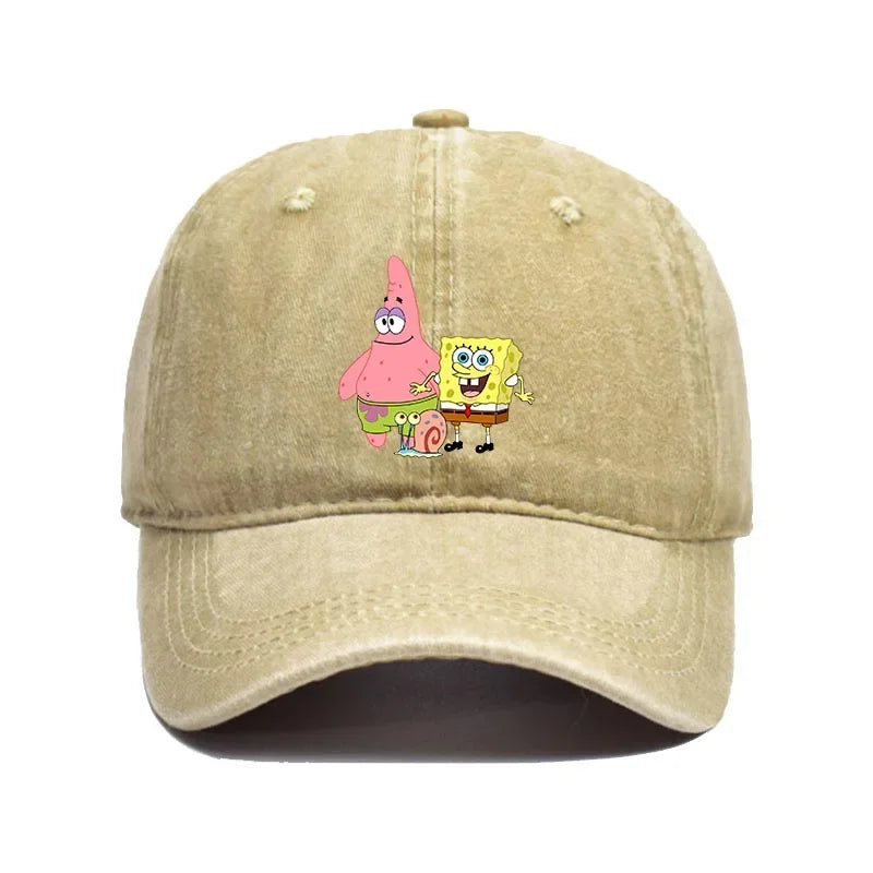 Fashion Cute SpongeBobs Baseball Cap Movie Cartoon Role Adult Men Women Sport Casual Sunshade Adjustable Anime Peaked Mesh Hat