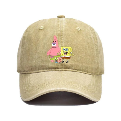 Fashion Cute SpongeBobs Baseball Cap Movie Cartoon Role Adult Men Women Sport Casual Sunshade Adjustable Anime Peaked Mesh Hat