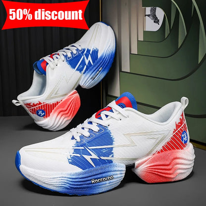 Couple Sports Shoes Professional Marathon Comfortable Jogging Shock-absorbing Training Shoes High Rebound Anti-Slip Racing Shoes