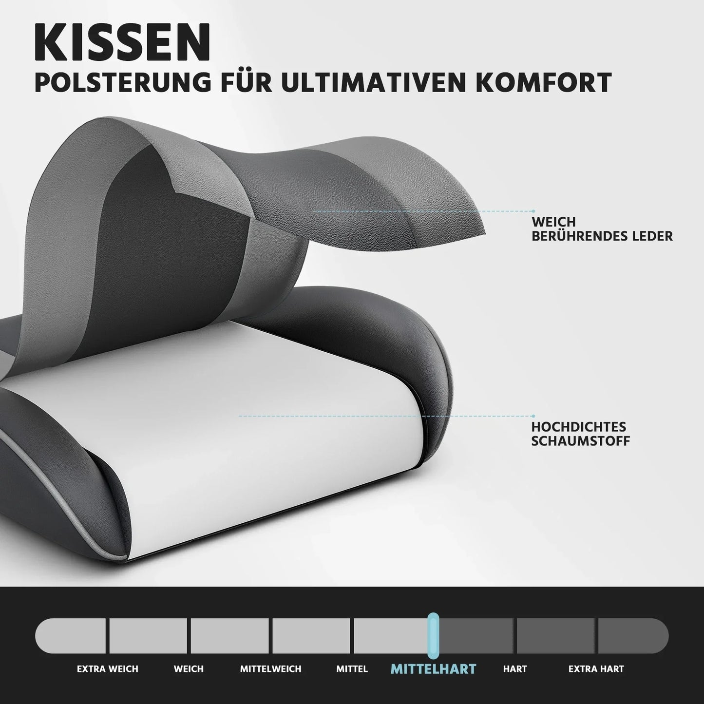Black-Grey Ergonomic Gaming Chair, Lumbar Support, Breathable PU Leather, Adjustable Height & Backrest, 200kg for Office & PC