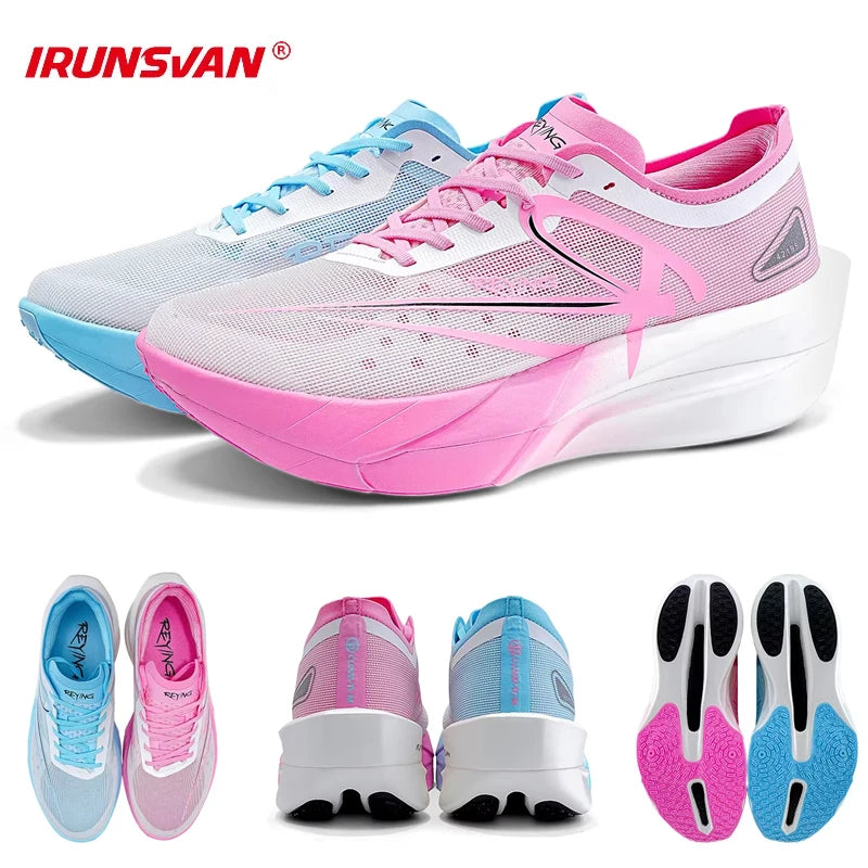 IRUNSVAN Marathon Full-Length Carbon Plate Running Shoes for Men, Cushioned, Shock Absorbent, Triple Rebound Outdoor Road Sports Shoes
