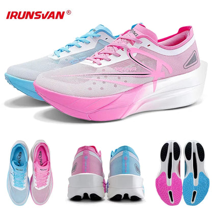 IRUNSVAN Marathon Full-Length Carbon Plate Running Shoes for Men, Cushioned, Shock Absorbent, Triple Rebound Outdoor Road Sports Shoes