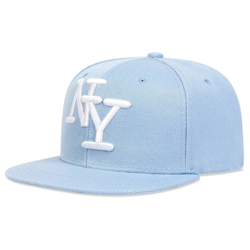 Boné unissexo de beisebol ajustável com bordado de letras, estilo hip-hop, casual, para exterior, primavera/outono, com proteção solar