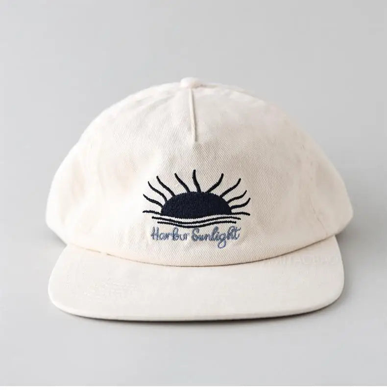 Casquette de baseball à visière plate mignonne pour femmes, hommes et adolescents, avec broderie « Sunrise », casquettes d'été et chapeaux de soleil