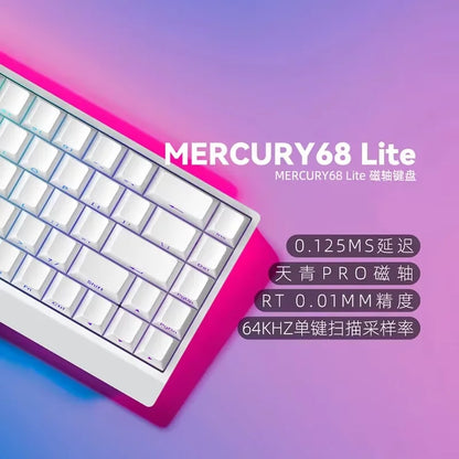 Teclado mecánico IROK Carotmas Mercury68 con interruptores magnéticos, 8K, 68 teclas, RT0.004mm, baja latencia, teclado gaming con cable personalizable para PC, ideal para regalo