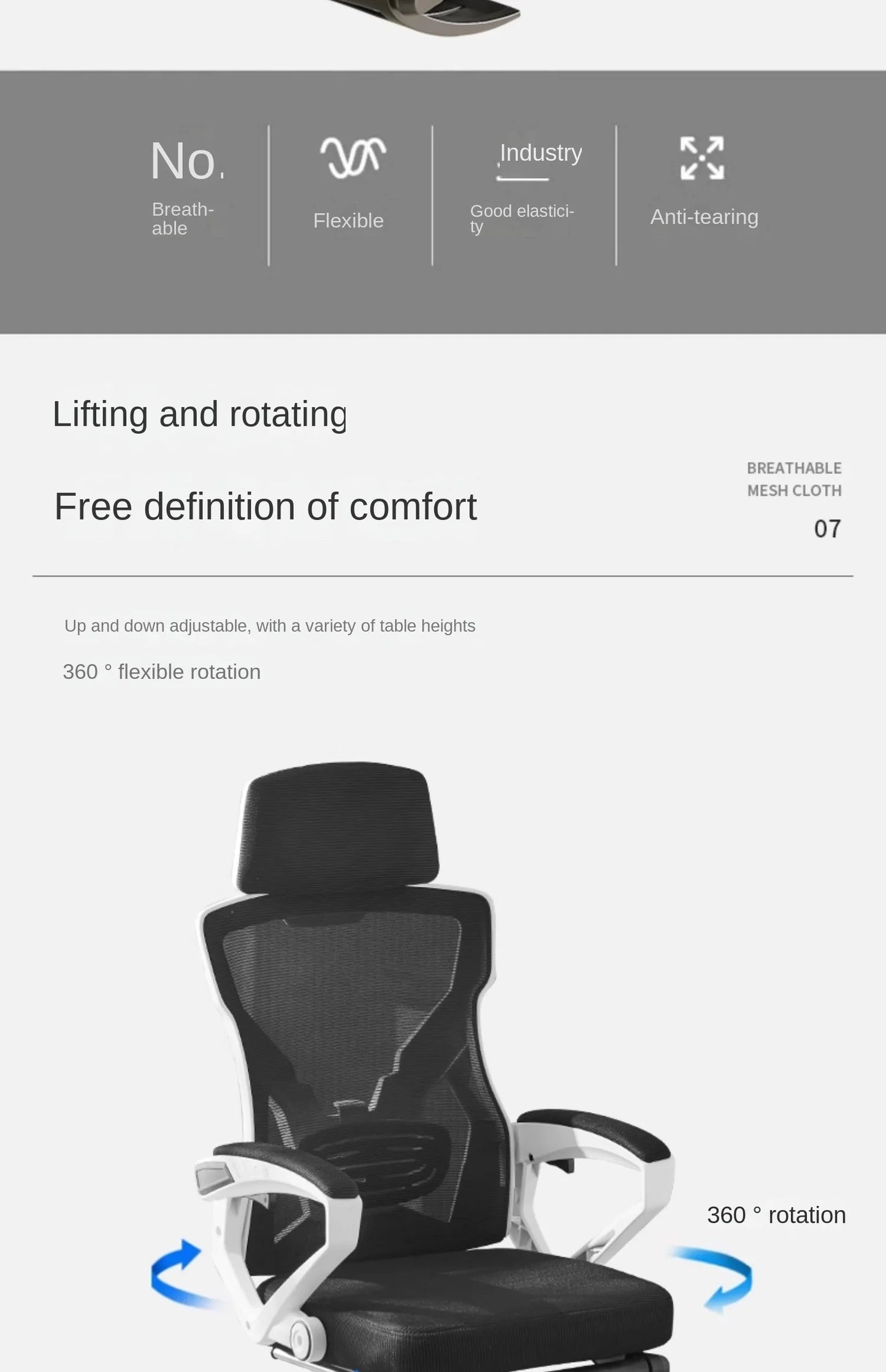 Ergonomic Reclining Seat, Comfortable Office Chair, Household Computer Chair, Student Dormitory, Gaming Chair with  Footrest