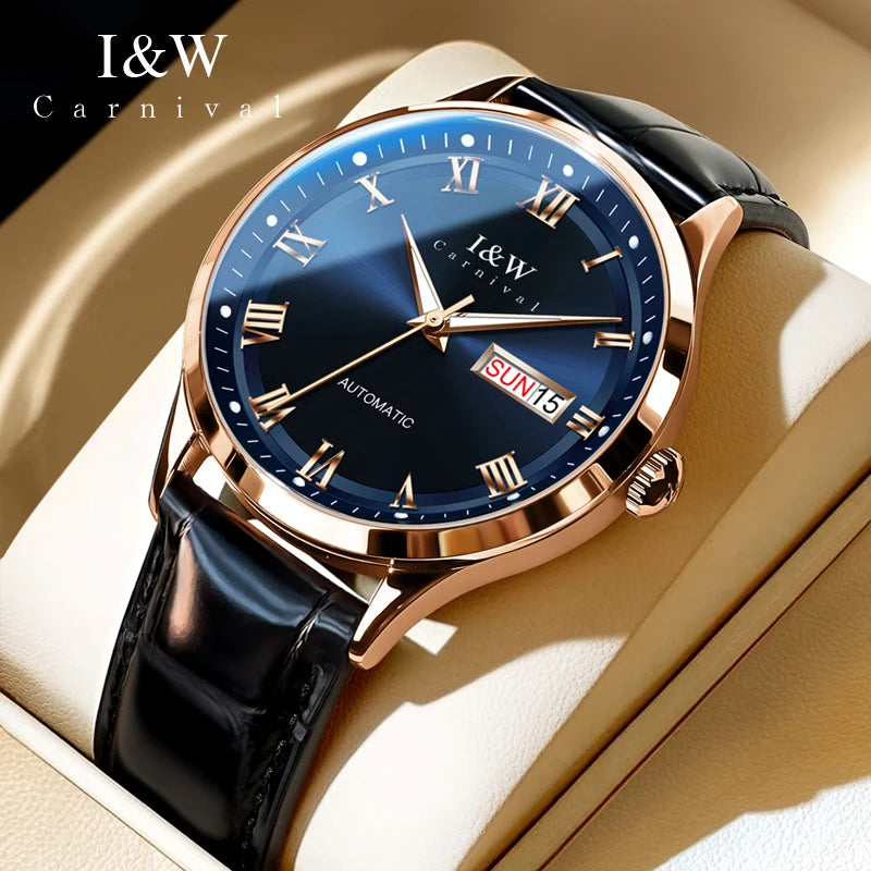 Carnival Brand High-end Series I&W Mechanical Watches Luxury Sapphire MIYOTA Movement Automatic Watches HD Luminous Reloj Hombre