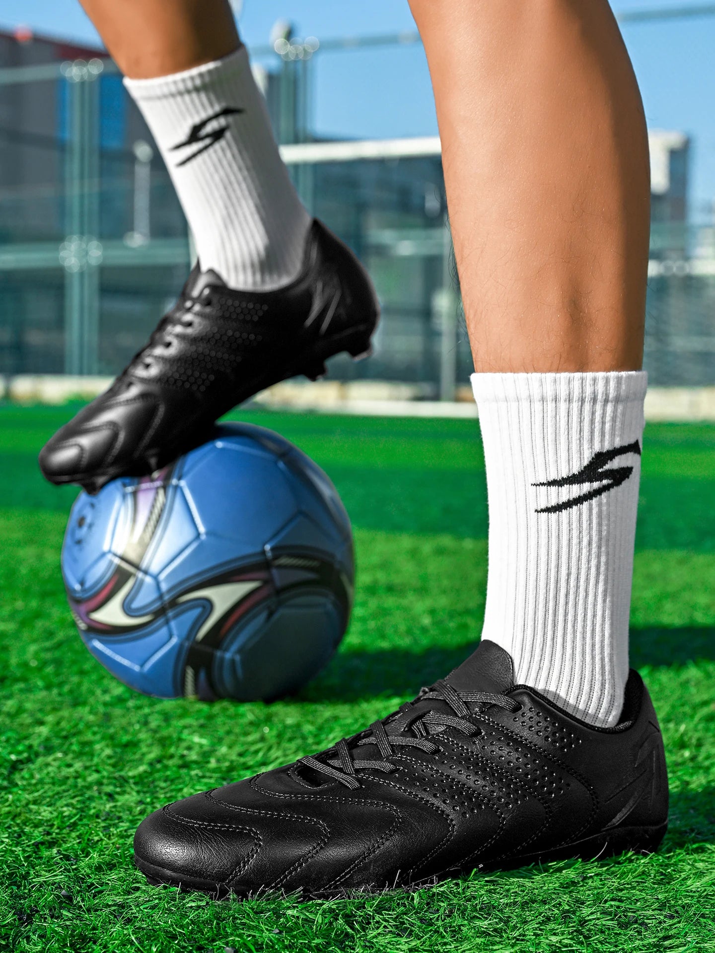 Sport Field AG/FG Soccer Cleats, PU Fabric Sweat-Wicking Upper, TPU Wear-Resistant Sole, Sturdy Durable for Men Women Kids