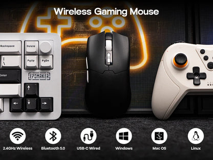 Rato Gaming sem Fios/BT/2.4GHz e com Fio EPOMAKER Click Lite, Sensor PAW3311, 800 a 24000 DPI, com Bateria de 500mAh para PC/Mac/Linux