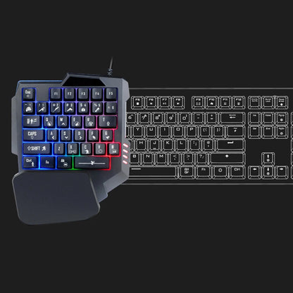 1pc RGB Gaming Keyboard Single Hand Mini USB Ultra-slim Wired 35-Keys One-Handed Backlight Keyboard For Computer PC Laptop