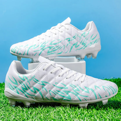 Chaussures de football FG AG pour adultes, tige légère en PU synthétique, crampons antidérapants pour terrain en herbe naturelle et artificielle en plein air