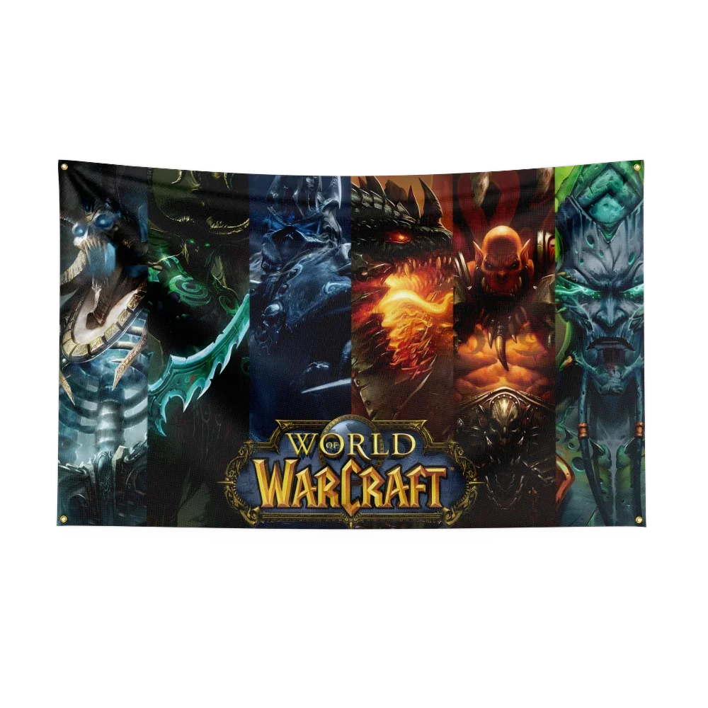 90X150CM Worlds of Warcrafts Wow Flag Polyester Digital Printed Game Tapestry Curtain For Decor dota1s