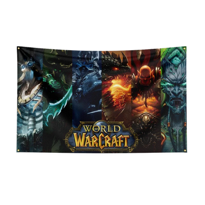 90X150CM Worlds of Warcrafts Wow Flag Polyester Digital Printed Game Tapestry Curtain For Decor dota1s