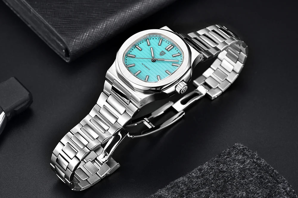 PAGANI DESIGN 2026 New Luxury Automatic Watch Men's Mechanical Wristwatch Stainless Steel Sapphire glass 40MM Barrel dial Watch
