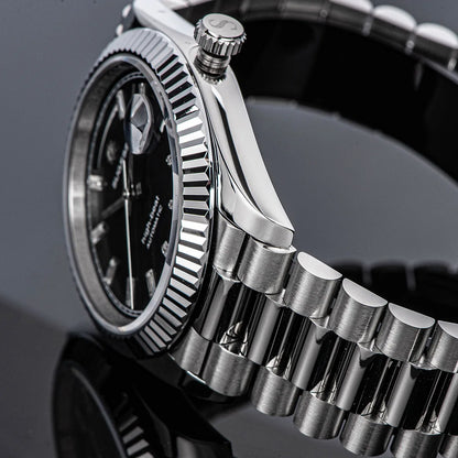 Sugess 40mm Men's Watches Automatic Date Mechanical Day Wristwatch Peacock SL3034 Movement Sapphire Waterproof Luxury Retro New