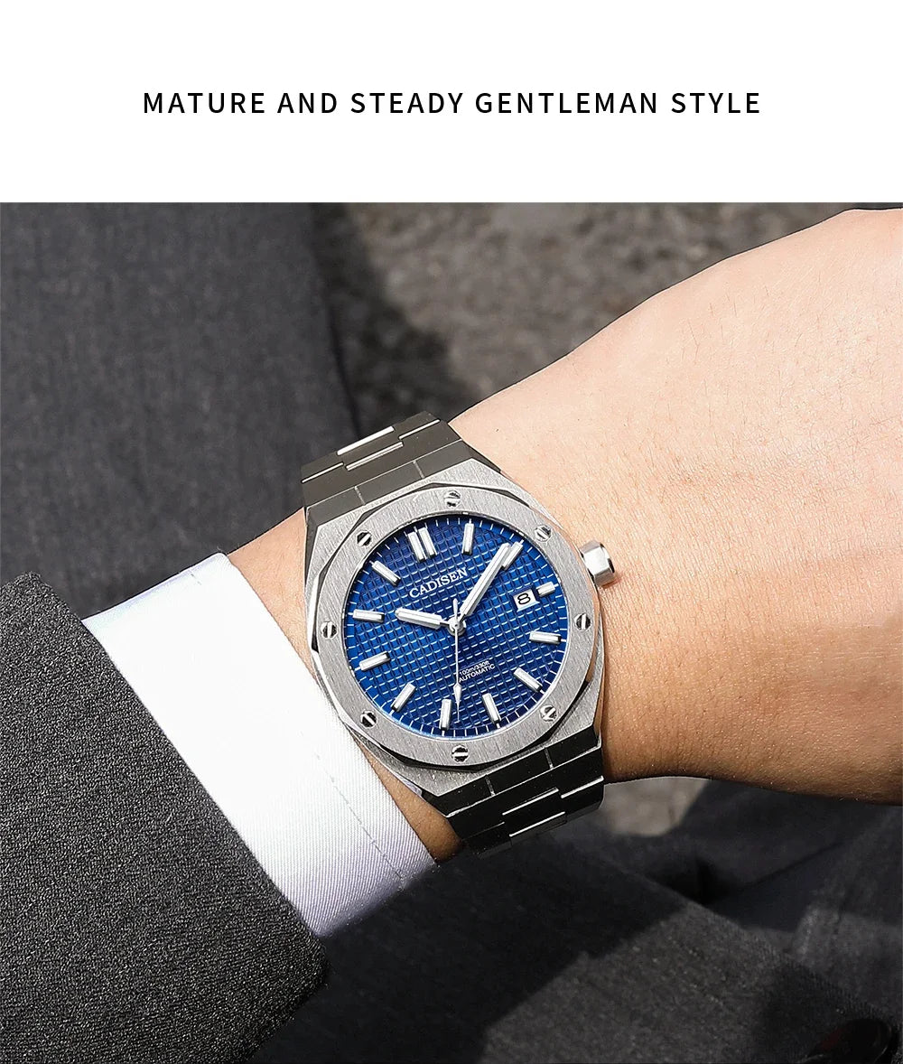 CADISEN Luxury Design 42MM Men Watches Japan MIYOTA 8215 Sapphire Glass Mechanical Automatic Watch Men 100M Waterproof