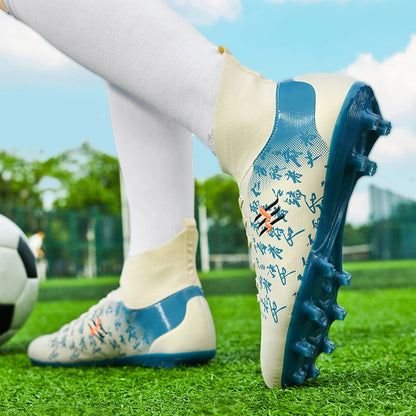 Nouvelles bottes de Football hommes chaussures de Football crampons chaussure de Football professionnelle hauts pointes antidérapantes pour grands garçons large baskets d'entraînement