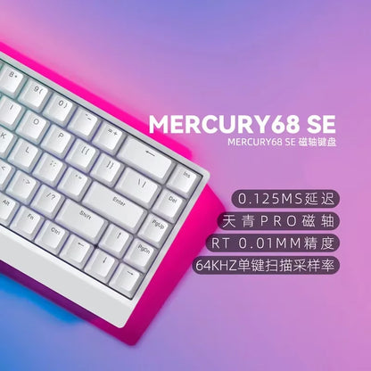 Teclado mecánico IROK Carotmas Mercury68 con interruptores magnéticos, 8K, 68 teclas, RT0.004mm, baja latencia, teclado gaming con cable personalizable para PC, ideal para regalo