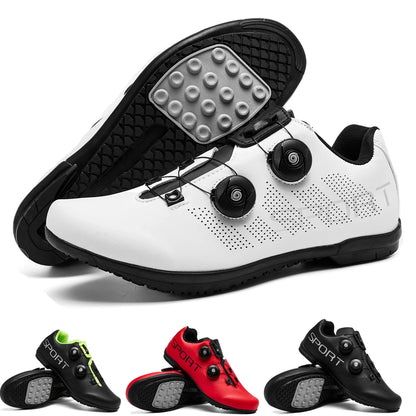 Lock-Free Cycling Shoes, Flat Pedal Shoes for Men, Bike Cleat Sneakers, MTB Bicycle Biking Shoes for Women, Breathable Indoor Boots