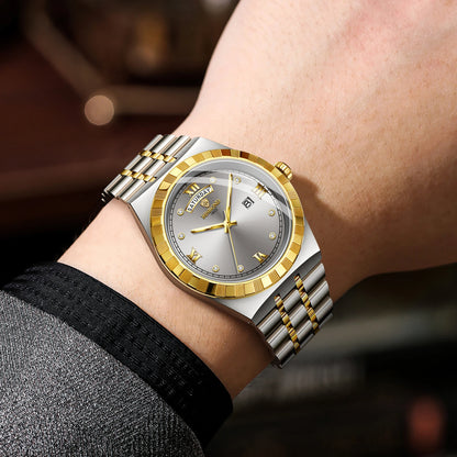 Montre pour homme de la marque originale BINBOND – Montre-bracelet à quartz, modèle de luxe, étanche et luminescent.