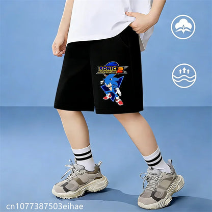 Sonic Kids Soft Cotton Summer Shorts with Prints, Casual Style, Durable and Cozy, Perfect for Daily Wear, Travel and Outdoor Fun
