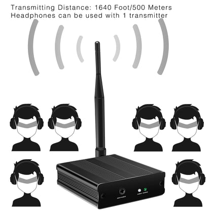 RF Silent Disco Foldable Wireless Headphones Bundle (3 Pcs with 1 Transmitter in 500m) -- House Party TV Dancing