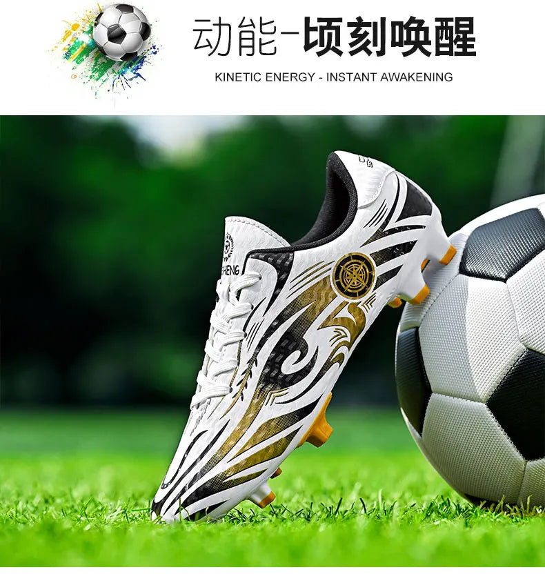 Original Soccer Cleats Men Training Shoes Outdoor Non-slip Children's Football Shoes Long Spikes Men's Futsal Shoes Size 32-45