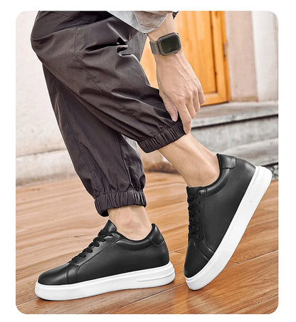 New Men's Sneakers Elevator Shoes Height Increasing Insole 6-10CM High Heels Leather Sport Shoes Men's Shoes