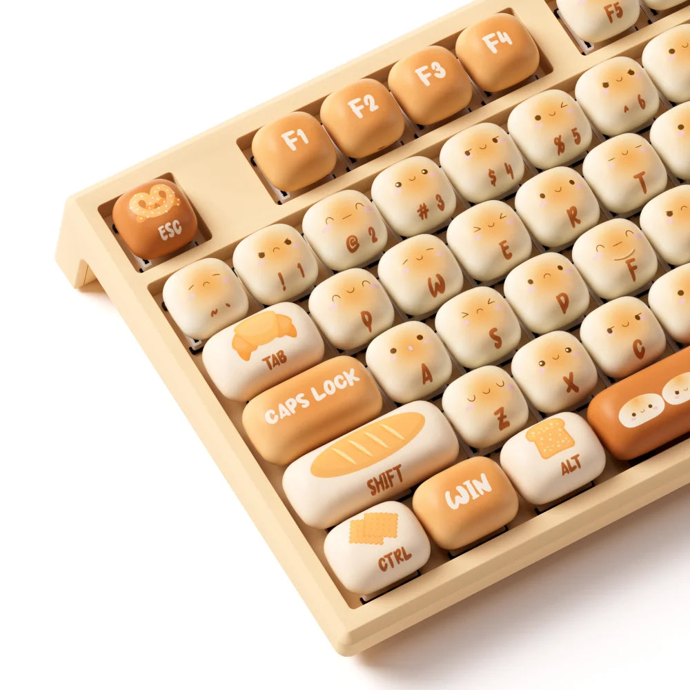 Teclado mecánico inalámbrico Akko MonsGeek MG108B Bun Wonderland, perfil MOG, RGB, 108 teclas, tamaño completo, hot swap, USB / 2.4G / BT 5.0
