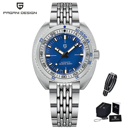 PAGANI DESIGN 2025 New Men's Automatic Mechanical Divers Watches NH38 Sapphire Stainless Steel 300m Waterproof AR Watch for Men