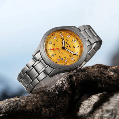 BERNY Automatic Full Titanium Watches for Men Sapphire Super Luminous Mechanical Field Watch Date 10ATM Sports Easy Read