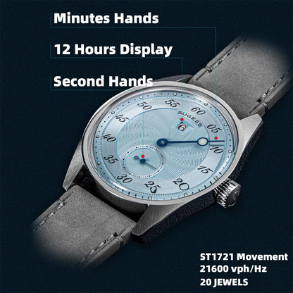 Sugess Watch of Men Automatic Mechanical Wristwatches ST1721 Movement Luminous Simple Fashion Clock Waterproof Glass S451 New