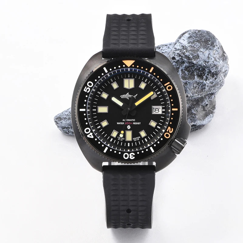 Heimdallr Men's watches 44mm PVD 6105 Diver Watch Japan NH35 Movement Automatic 200M Waterproof Ceramic Bezel Wristwatch