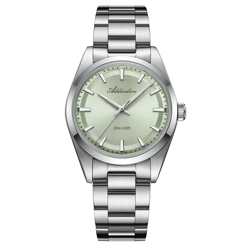 ADDIESDIVE AD2066 Men's Luxury Watch VH31 10Bar Waterproof BGW9 Super Luminous 316L Stainless Steel Reloj Hombre Quartz Watches