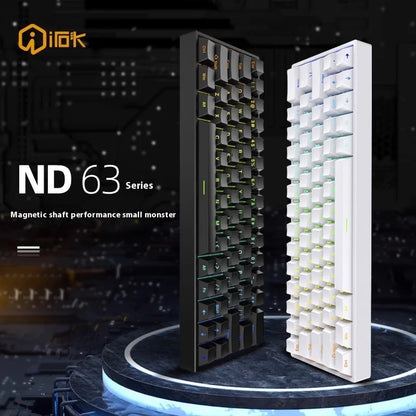 Irok Nd63 Pro Mechanical Keyboard Wired Magnetic Switch Hotswap RGB E-Sports Customize Keyboard For Accessories Office Gaming
