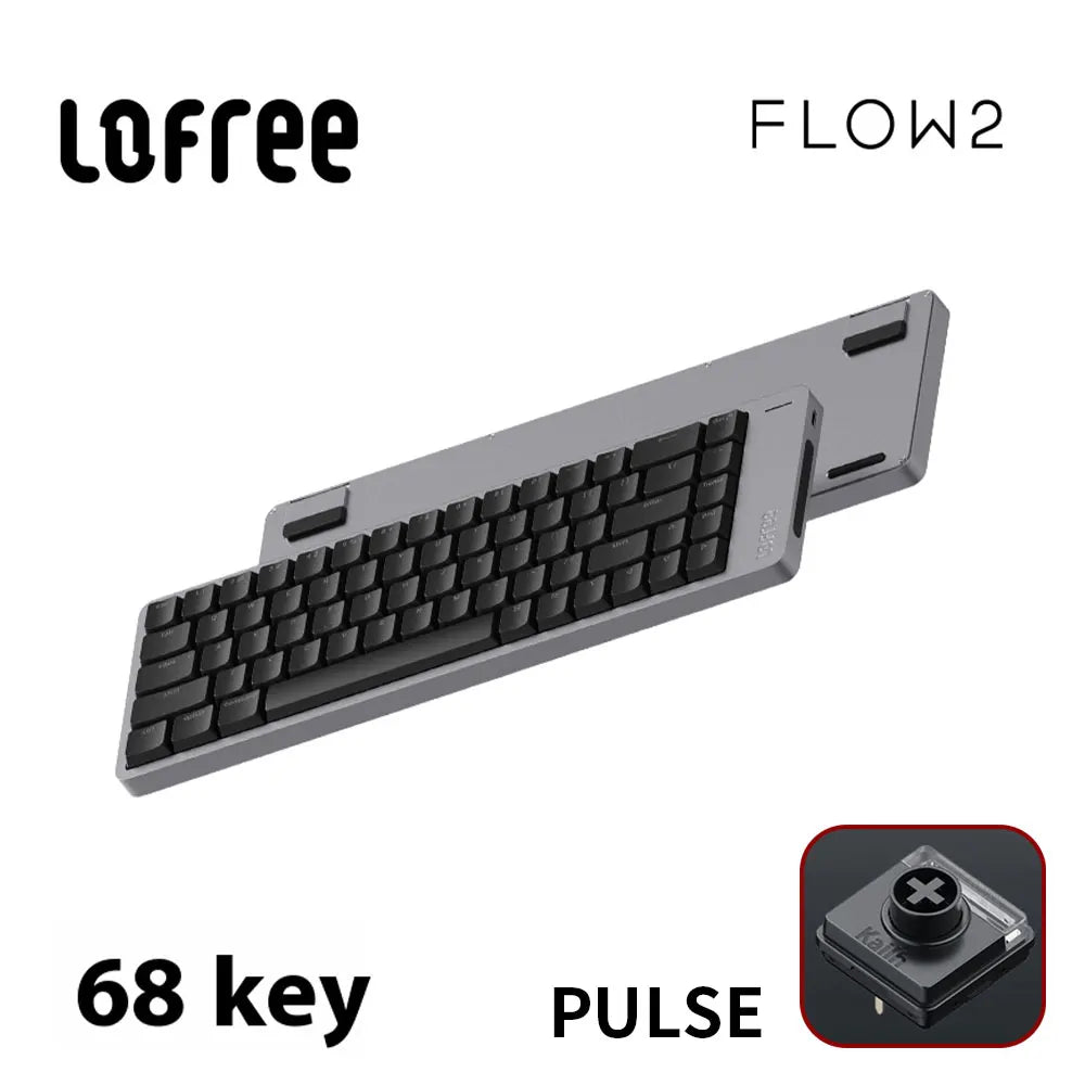 Tastiera meccanica Lofree FLOW2 Business Office, wireless Bluetooth e cablata, silenziosa con suono delicato, compatibile, mute, blocco in alluminio