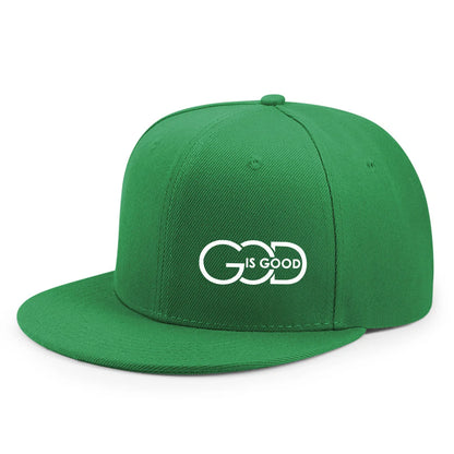 Unisex adjustable baseball cap street flat brim hat printed GOD IS GOOD casual headwear men and women fashion breathable outdoor