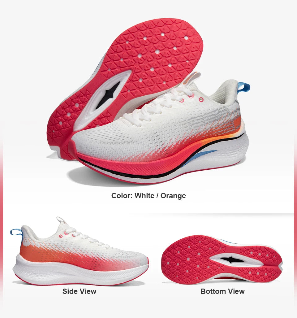 Baasploa Women Professional Running Shoes Outdoor Carbon Plate Non Slip Sports Shoes Female Casual Breathable Jogging Sneakers