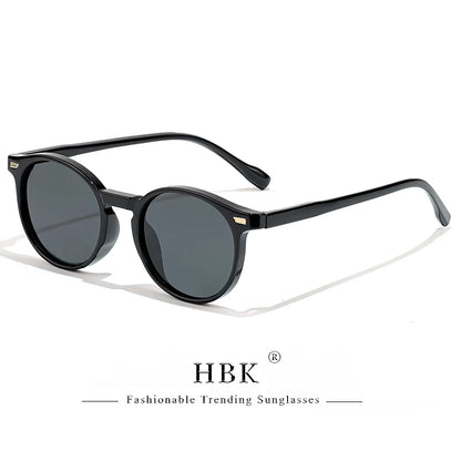 HBK Fashion Polarized Sunglasses Men Round TR90 Frame Fashion Sun Glasses Women Driving Sports UV400 Lunette De Soleil Homme