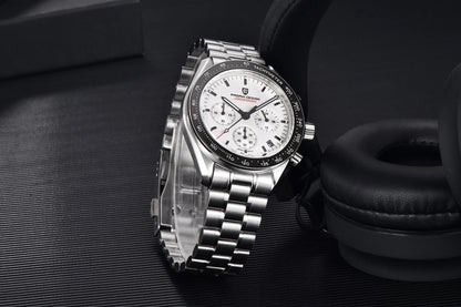 PAGANI DESIGN Saturn Men's Watches 2026 New Top Luxury Quartz Watch Men Light Tan Chronograph AR Sapphire crystal Wristwatch Men
