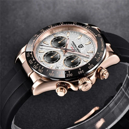Nuevo original PAGANI DESIGN PD-1664 reloj de pulsera de lujo para hombre con movimiento de cuarzo japonés VK63, cristal de zafiro, cronógrafo impermeable dorado