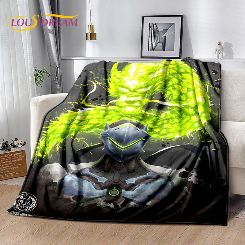 Overwatch Game Gamer D.Va Reaper Soft Plush Blanket, Flannel Blanket Throw Blanket for Living Room Bedroom Bed Sofa Picnic Kid 3D