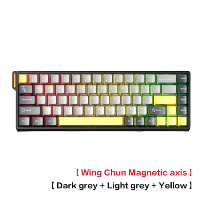 Teclado AULA WIN 68 HE con ejes magnéticos RT, teclado mecánico gaming con cable, tasa de sondeo 8K, teclas totalmente intercambiables en caliente