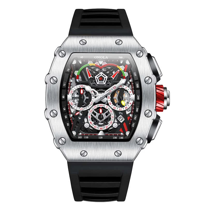 New Luxury Men Watch  ONOLA Fashion Fully Automatic Mechanical Watches Man Unique Design Waterproof Tape Watch Wristwatch