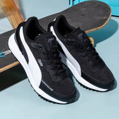 Nouvelles chaussures de course rétro Puma noir et blanc, baskets légères pour hommes et femmes, baskets de rue urbaines 397432-04, chaussures de marche décontractées