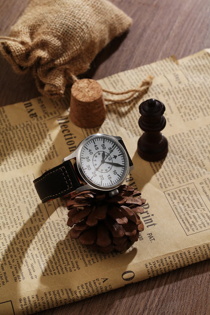 【Escapement Time】Relógio de Piloto com Movimento Automático, Mostrador Preto Tipo-B ou Tipo-A, Caixa de 40mm e Resistência à Água 100M