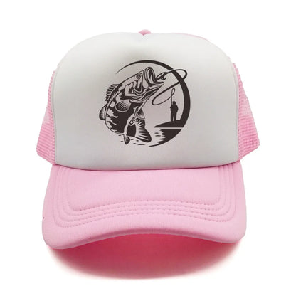 Fishing Skeleton Trucker Cap Summer Men Cool Fisherman Fishing Hat Baseball Cap Unisex Outdoor Mesh Net Caps MZ-238